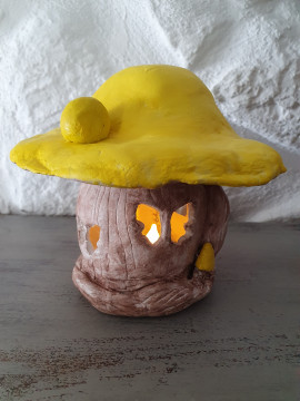 Veilleuse champignon jaune MM